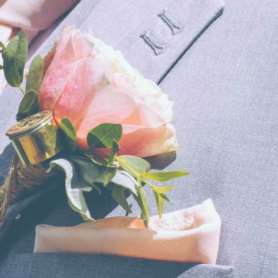 Floral Lounge Peach buttonhole