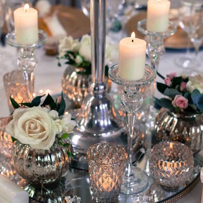 Floral Lounge Rose centerpiece jars