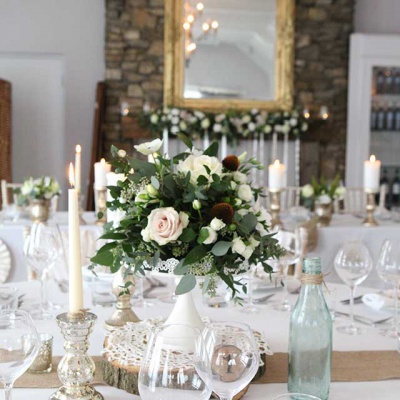 Floral Lounge Triton inn wedding centerpieces