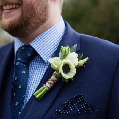 Floral Lounge anenome buttonhole
