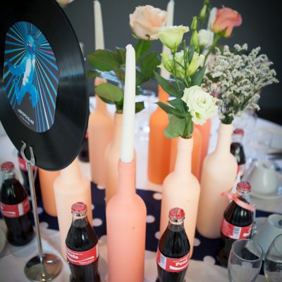 Polka dots and bottles wedding