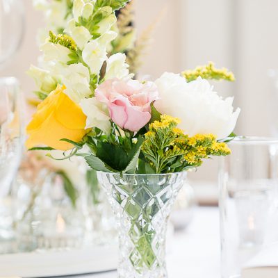 Vintage bud vase flowers